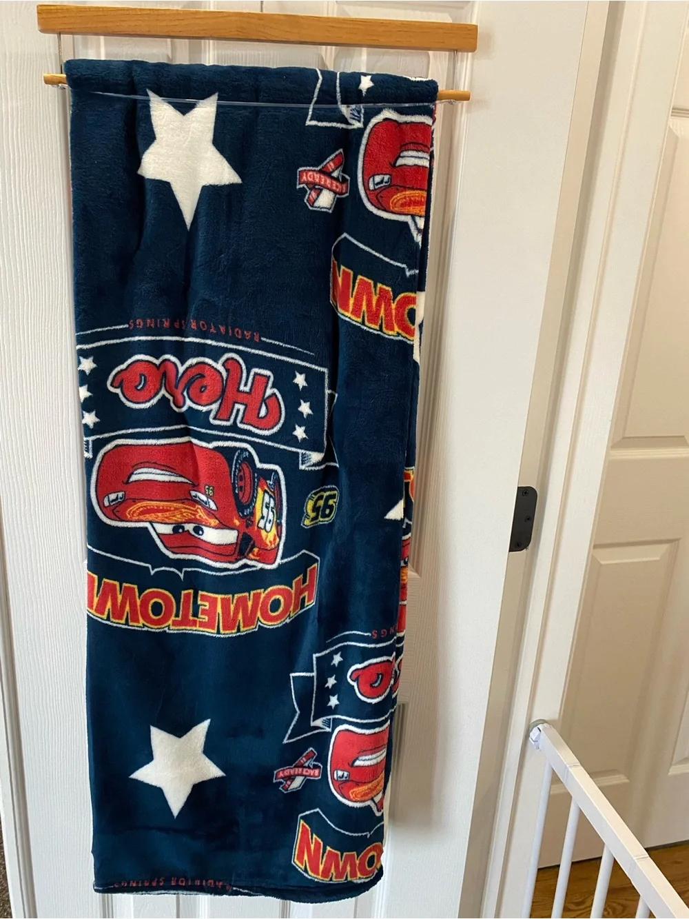 Disney Pixar Cars lightning McQueen hometown hero navy blanket 50x70
